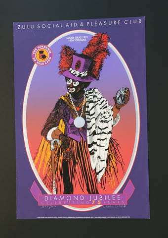 1991 New Orleans Mardi Gras Zulu Poster