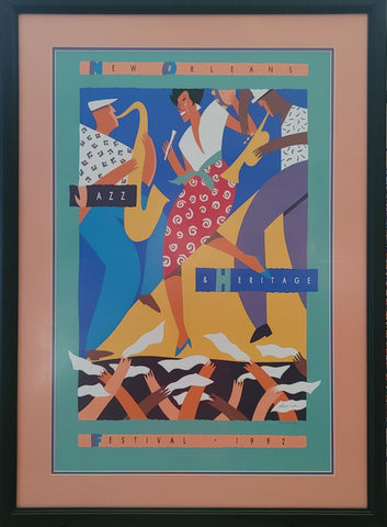1992 official New Orleans Jazz and Heritage festival poster